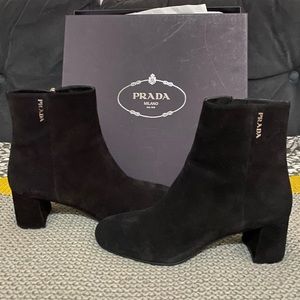 Prada suede booties